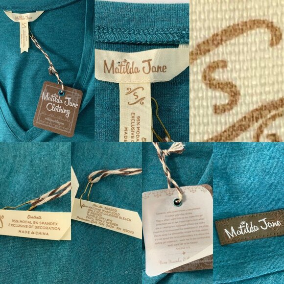 Matilda Jane Wonderment Best of The Best Dress S Teal Long Sleeve Tiered Mini - Picture 4 of 12